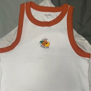 Old Navy White Tank Top with Orange Accents